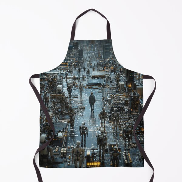 Item preview, Man Walking Through Robot Cityscape designed and sold by Phil Perkins.