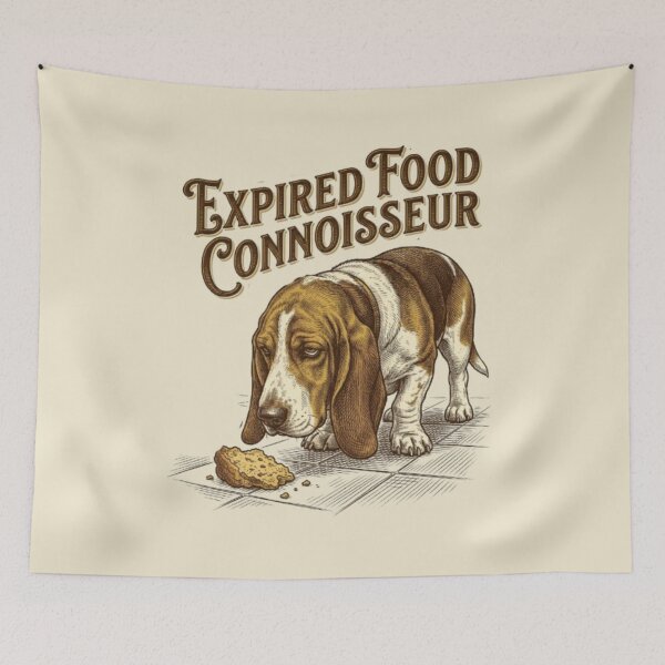Item preview, Expired Food Connoisseur Funny Gross Basset Hound Lover Dog Humor  designed and sold by FurRealStudioCo.
