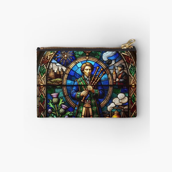 Item preview, Scottish Bagpiper - Celtic Stained Glass Window designed and sold by Sybille-Yates.