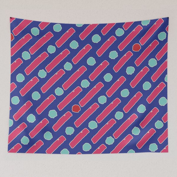 Item preview, Retro Royal Blue and Pink Diagonal Dash Pattern - Abstract Light Blue Dots Geometric designed and sold by Caterina@.