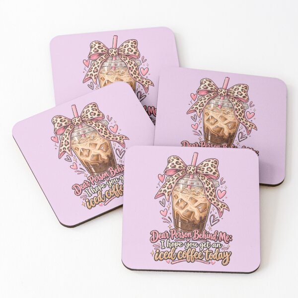 Item preview, Querida persona detrás de mí: café helado y lazo rosa. designed and sold by AwesomeBeyondLimits.
