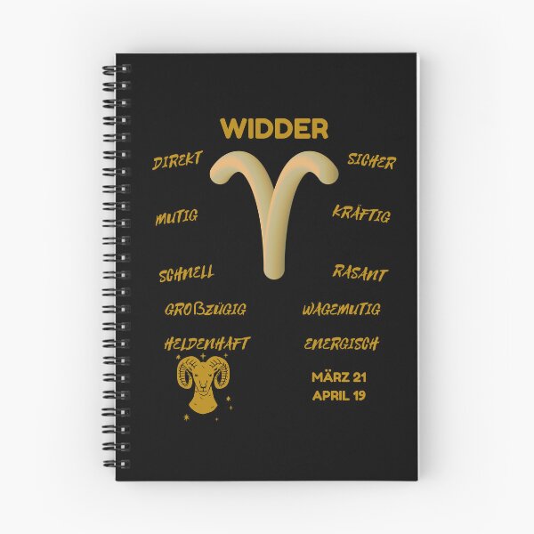 Item preview, Widder Zodiac Sign Astrology Symbol Horoscope - Metallic Gold & Black (German Version) designed and sold by ZODIARA.