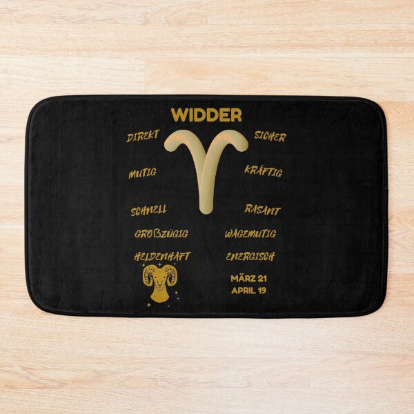 Item preview, Widder Zodiac Sign Astrology Symbol Horoscope - Metallic Gold & Black (German Version) designed and sold by ZODIARA.