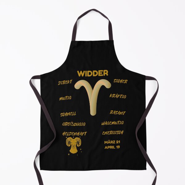 Item preview, Widder Zodiac Sign Astrology Symbol Horoscope - Metallic Gold & Black (German Version) designed and sold by ZODIARA.