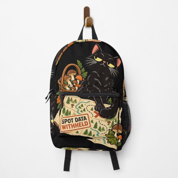 Item preview, Mushroom Foraging Black Cat Spot Data Withheld Forager Humor designed and sold by MOTIFOLK.