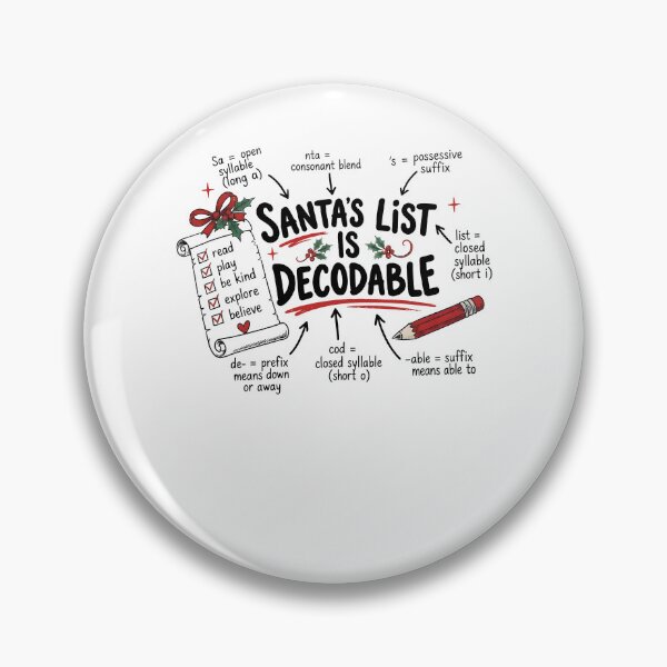 Item preview, Santa's List Is Decodable Christmas Teacher designed and sold by RDGNR.