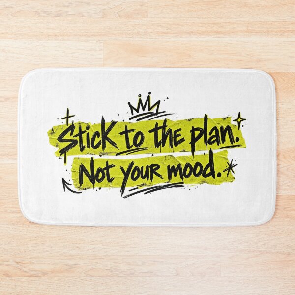Item preview, Stick to the Plan Not Your Mood – Motivational Streetwear Quote designed and sold by SupplyCode.