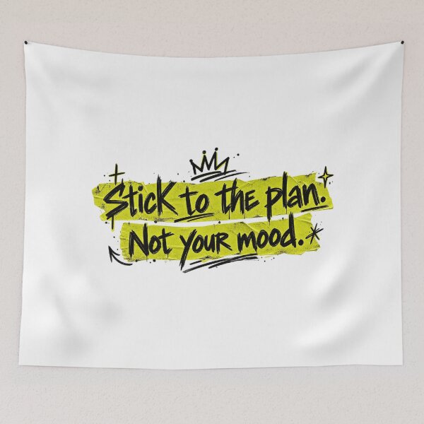 Item preview, Stick to the Plan Not Your Mood – Motivational Streetwear Quote designed and sold by SupplyCode.