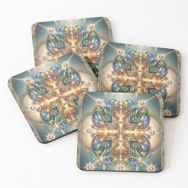 Item preview, Ornate Jewel Cross Stained Glass Art designed and sold by Frackxion.