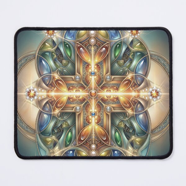 Artikelvorschau, Ornate Jewel Cross Stained Glass Art entworfen und verkauft von Frackxion.