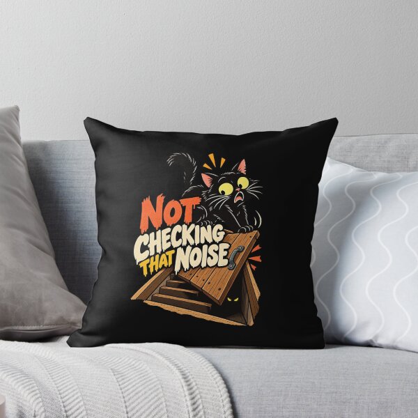 Item preview, Black Cat Horror Not Checking That Noise Funny Scary Cat designed and sold by MOTIFOLK.