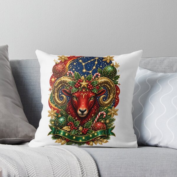 Item preview, Aries Ram Christmas Constellation Zodiac Art designed and sold by Zodiac Celestial Art.
