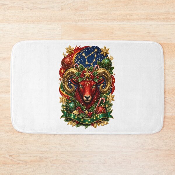 Item preview, Aries Ram Christmas Constellation Zodiac Art designed and sold by Zodiac Celestial Art.