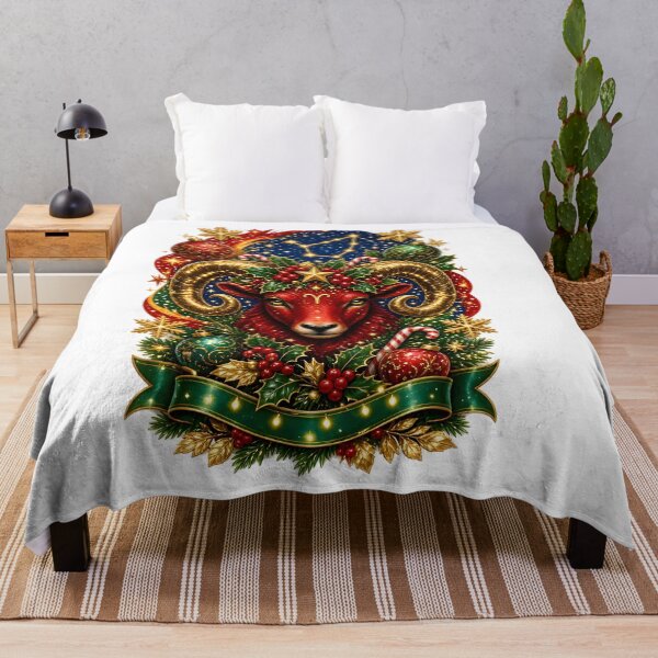 Item preview, Aries Ram Christmas Constellation Zodiac Art designed and sold by Zodiac Celestial Art.