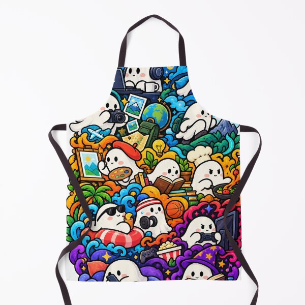 Item preview, Moodie’s Many Moods – Cute Ghost Hobbies & Colorful Doodle Art designed and sold by ANCDESIGN.