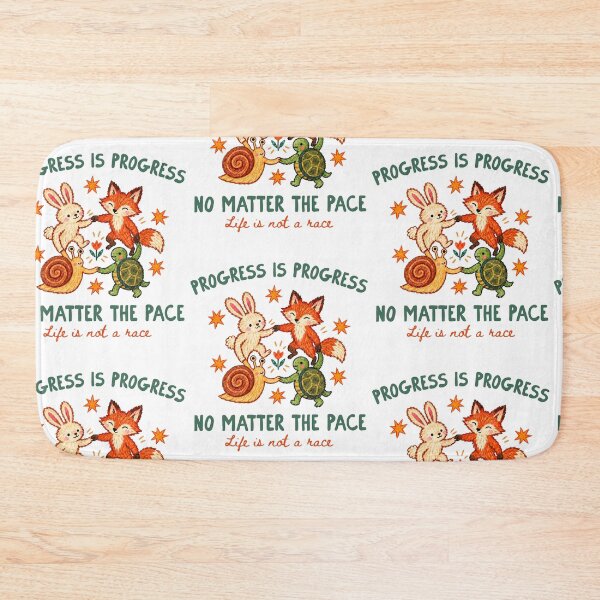 Item preview, Progress Is Progress Woodland Animals Slow Living Quote designed and sold by RDGNR.