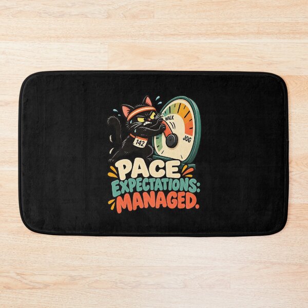 Item preview, Slow Runner Pace Expectations Managed Funny Black Cat Running Humor designed and sold by MOTIFOLK.