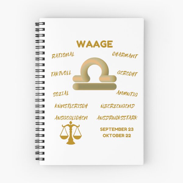 Item preview, Waage Zodiac Sign Astrology Symbol Horoscope - Metallic Gold & White (German Version) designed and sold by ZODIARA.