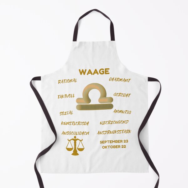Item preview, Waage Zodiac Sign Astrology Symbol Horoscope - Metallic Gold & White (German Version) designed and sold by ZODIARA.