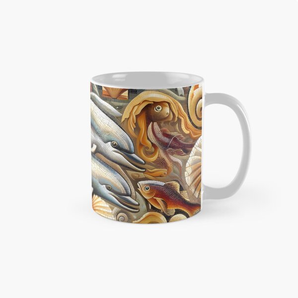 Item preview, Marine Dolphin and Shells Mosaic designed and sold by Sybille-Yates.