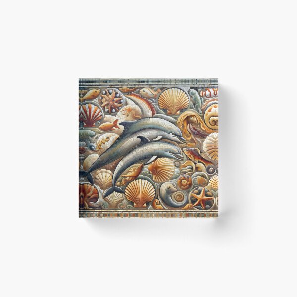 Item preview, Marine Dolphin and Shells Mosaic designed and sold by Sybille-Yates.