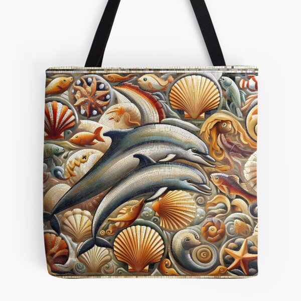 Item preview, Marine Dolphin and Shells Mosaic designed and sold by Sybille-Yates.