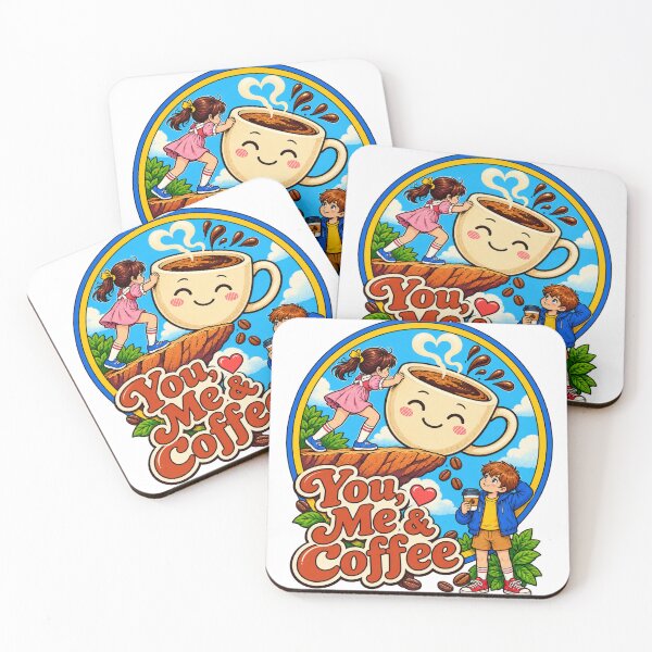 Item preview, You, Me & Coffee – Cute Retro Coffee Lover Cartoon designed and sold by HSE1.