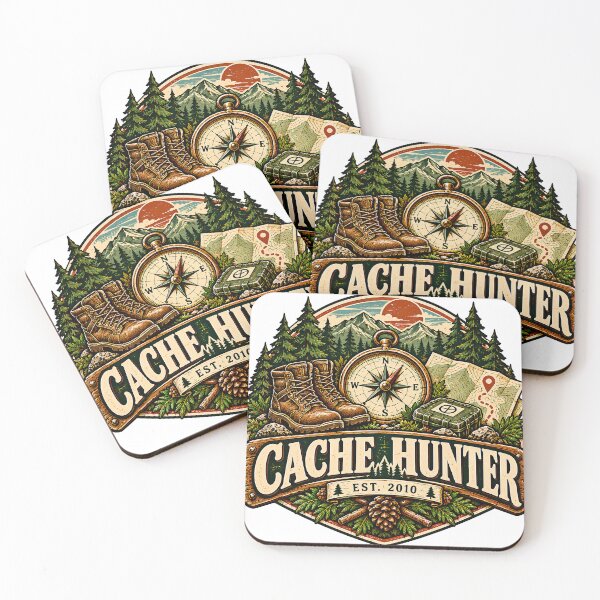 Item preview, Vintage Cache Hunter Outdoor Adventure Badge designed and sold by MysticCanvasAi.