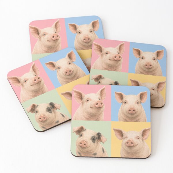 Item preview, Cute Pig Farm Animal Portraits designed and sold by pixiedustpaint.