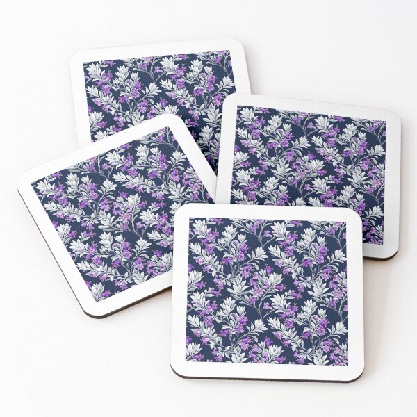 Item preview, Midnight White & Purple Trailing Florals designed and sold by Studio BC.