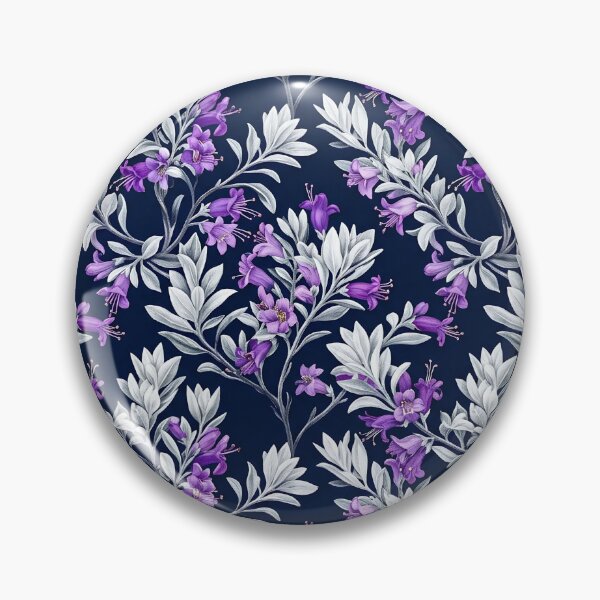 Item preview, Midnight White & Purple Trailing Florals designed and sold by Studio BC.