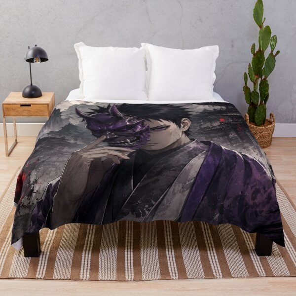 Item preview, Purple Oni Mask Warrior – Dark Japanese Fantasy Samurai Moonlight Art designed and sold by Dyan4.