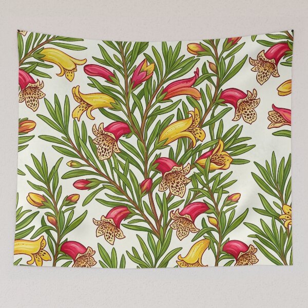 Item preview, Native Correa & Red Tubular Blossom Motif designed and sold by Studio BC.