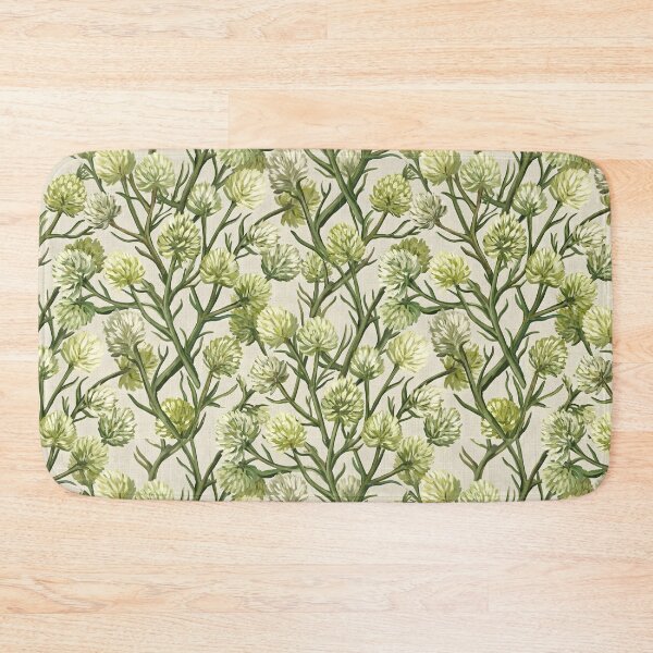 Item preview, Pale Green Button Flower Stem Pattern designed and sold by Studio BC.