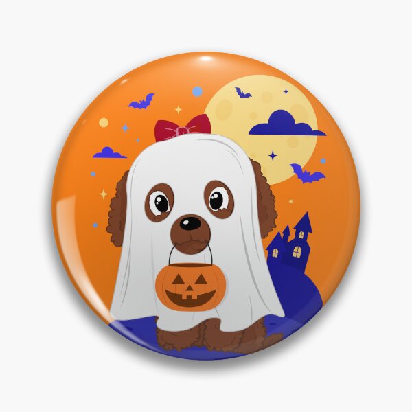 Item preview, Spooky Red Apricot Ghost Poodle Halloween designed and sold by Cat N' Doodles.