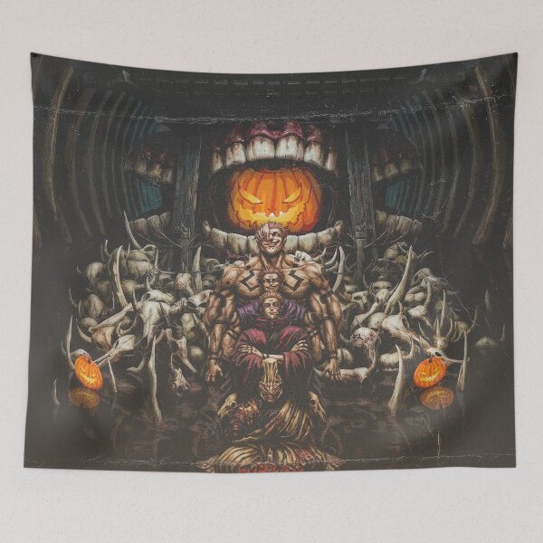 Artikelvorschau, Ryomen Sukuna Jujutsu Kaisen Halloween Malevolent Shrine Grafikplakat entworfen und verkauft von Shopunte.