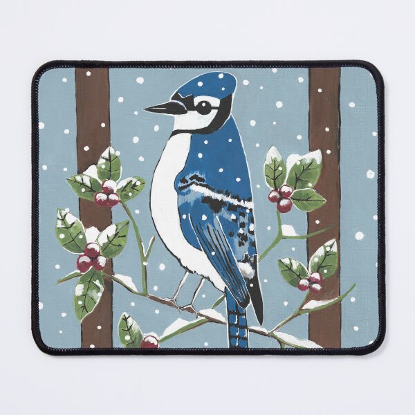 Artikelvorschau, Winter Blue Jay Art entworfen und verkauft von Sartoris Art.