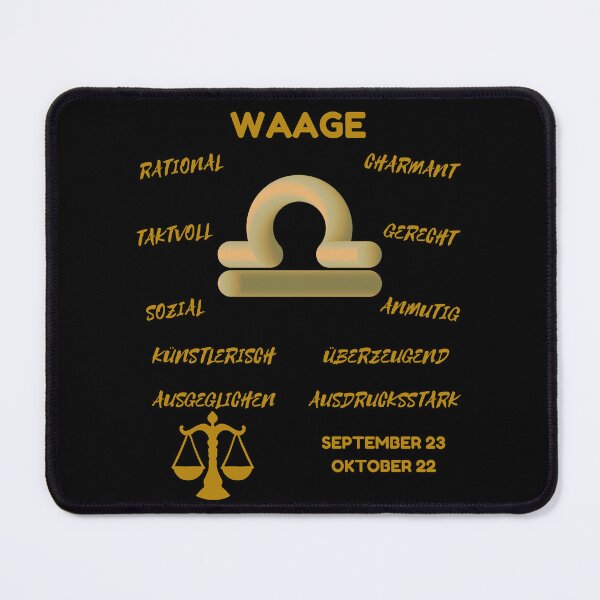 Artikelvorschau, Waage Sternzeichen Astrologie Horoskop Symbol - Metallic Gold & Black entworfen und verkauft von ZODIARA.