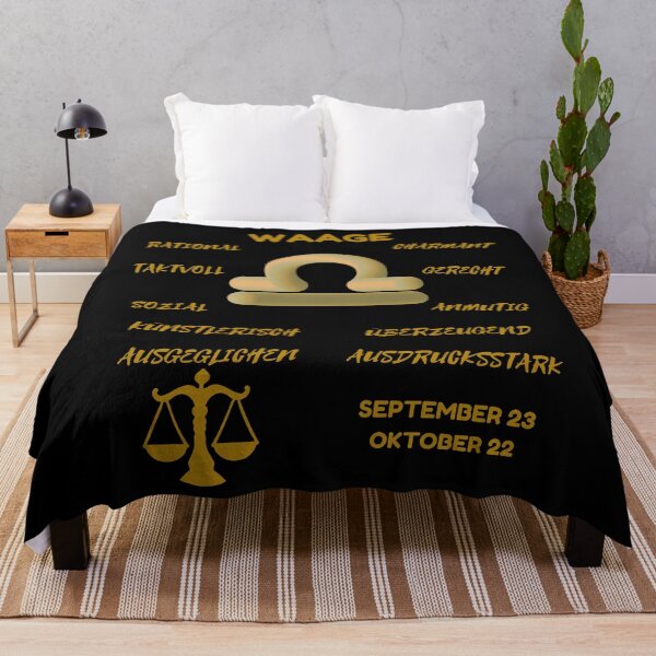 Item preview, Waage Zodiac Sign Astrology Symbol Horoscope - Metallic Gold & Black (German Version) designed and sold by ZODIARA.