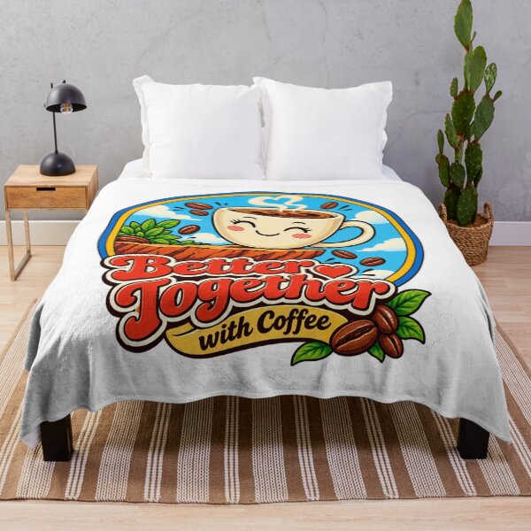 Artikelvorschau, Besser zusammen mit Kaffee – Niedlicher Retro-Cartoon für Kaffeeliebhaber entworfen und verkauft von HSE1.