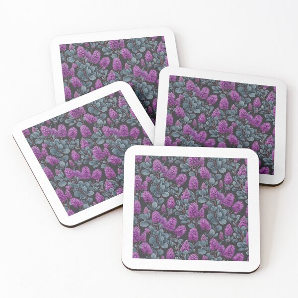 Item preview, Dark Navy Purple Clover & Pom-Pom Field designed and sold by Studio BC.