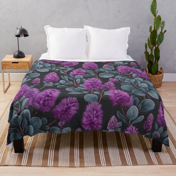 Item preview, Dark Navy Purple Clover & Pom-Pom Field designed and sold by Studio BC.