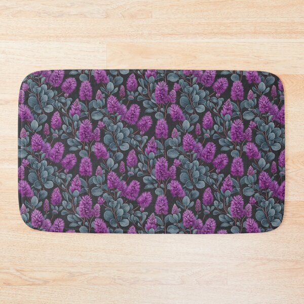 Item preview, Dark Navy Purple Clover & Pom-Pom Field designed and sold by Studio BC.