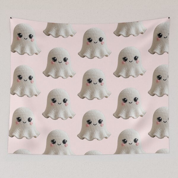 Item preview, Cute Kawaii Crochet Ghost Halloween designed and sold by Artistprinter.