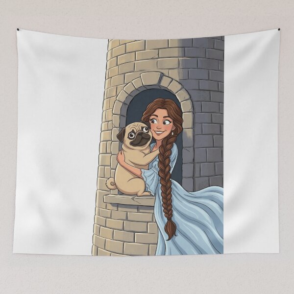 Item preview, Fairytale pug in the tower designed and sold by Angel & Mortimer .