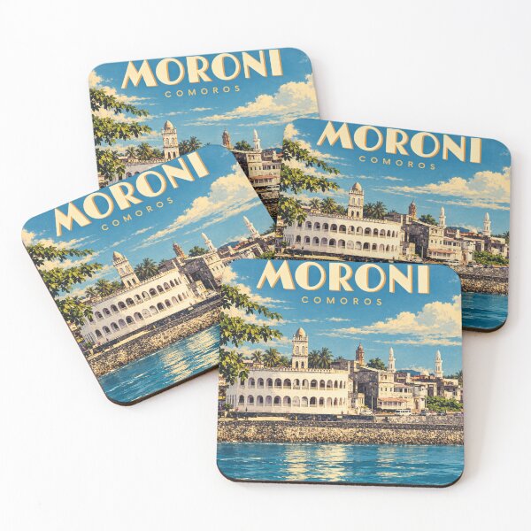 Item preview, Moroni Vintage Comoros Coastal City Art designed and sold by MichaeIRellov.