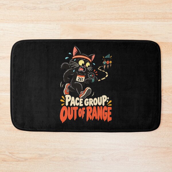 Item preview, Slow Runner Pace Group Out of Range Funny Black Cat Running designed and sold by MOTIFOLK.