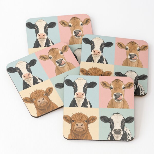 Item preview, Cute Cow Pop Art Portraits designed and sold by pixiedustpaint.