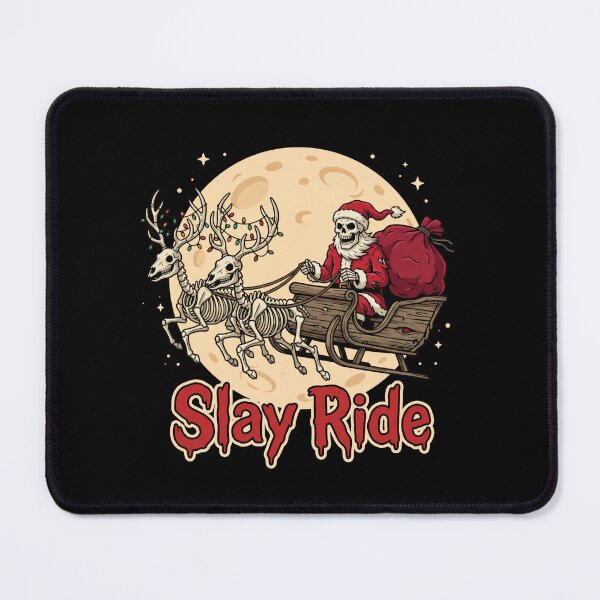 Item preview, Slay Ride – Skeleton Santa and Skeleton Reindeer Sleigh Under the Full Moon, Creepy Christmas designed and sold by Osmose-Studio.
