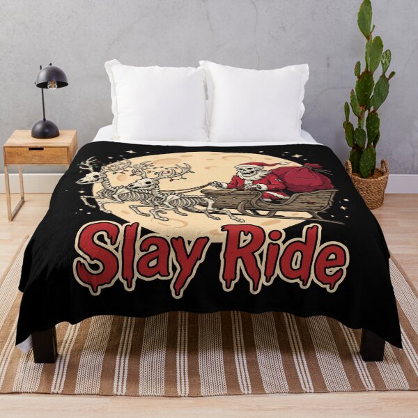 Item preview, Slay Ride – Skeleton Santa and Skeleton Reindeer Sleigh Under the Full Moon, Creepy Christmas designed and sold by Osmose-Studio.
